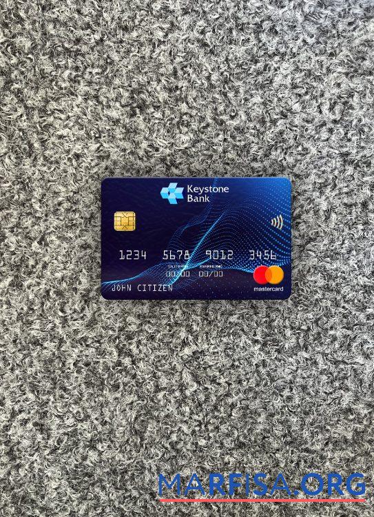 Blank Nigeria Keystone Bank mastercard photolook front real example